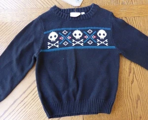 New Boy size 7x 100% Cotton Sweater Winter Clothes Skull NWT $30 retail skater - Picture 1 of 5
