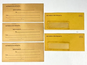 5 GM&O Gulf Mobile & Ohio Railroad Company Formular und Gehaltsabrechnung Umschläge Vintage - Bild 1 von 9