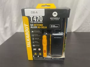 Motorola Solutions T470 Two-Way Radios Black W/ Yellow 2 Pack - Picture 1 of 3