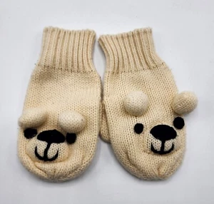 Bit’z Kids Girl’s Cotton Blend Poppy Face Mittens Size 5-7 Yrs Pre-owned - Picture 1 of 3