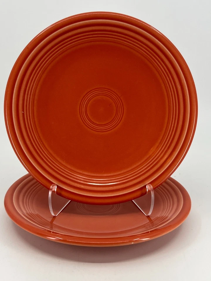 Set of 2 Fiestaware Fiesta Salad Dessert Plate TANGERINE / Bread Plates 7.25"D - Image 1 of 4