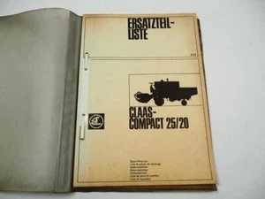Claas Compact 25 20 Mähdrescher Typ 72 73 Ersatzteilliste Bildkatalog 1971 - Bild 1 von 2