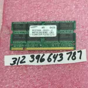 512MB DDR1 DDR-333 333 PC2700 UNBUFFERED 200PIN SODIMM 32X8 NON-ECC - Picture 1 of 1
