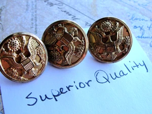 Bottoni militari vintage US Army 7/8" set di 3 Great Seal Eagle qualità superiore - Foto 1 di 3