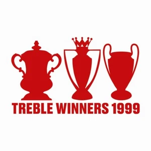 Manchester United Treble Winners 1999 Car Bumper Window Vinyl Decal Sticker - Picture 1 of 7