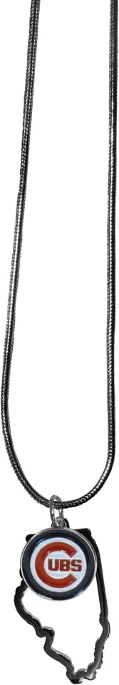 Chicago Cubs State Shape Necklace (22" Long) - Image 1 of 1
