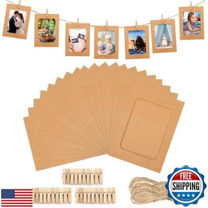 Anwyll Paper Picture Frames 4x6,30 Pcs Kraft Paper Photo Frames,Cardboard Pic - Picture 1 of 5