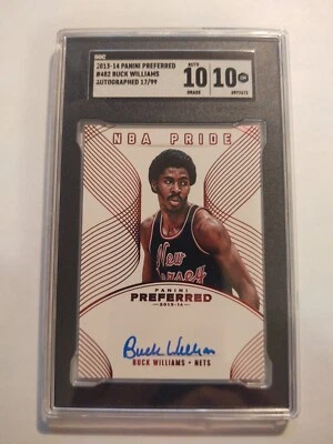 2013-14 Preferred Buck Williams Auto  17/99  SGC 10 Basketball NBA Pride Insert - Image 1 of 3