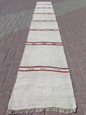 Rug Runner, Vintage Turkish Hallway Rug, Corridor Kilim, Carpet Runner 23"x153"