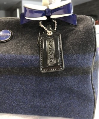 Bolsa satchel nova com etiqueta Coach lã irmã cobertor carvão azul cobalto F24784 - Imagem 1 de 4