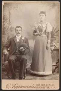 1880s Genuine Cabinet Card O. DESMARAIS photograph Manchester, NH - Bild 1 von 2