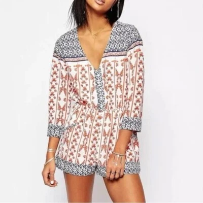 Mameluco Boho Floral Winston Rojo Blanco Azul Tularosa Talla XS Foto 1 de 4