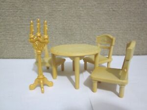 Calico Critters Sylvanian Families Table +3 Chairs Furniture Kitchen