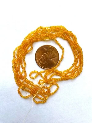 Micro cuentas de vidrio antiguo 30 bpi - 16/0-18/0 transparente calabaza naranja Foto 1 de 4