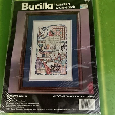 Bucilla STITCHER'S SAMPLER Counted Cross Stitch Kit #40767 by Barbara Baatz - Image 1 of 3