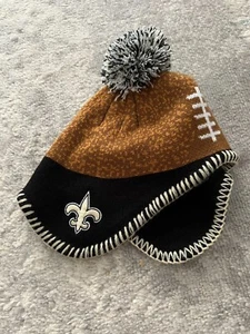 Youth New Orleans Saints Football Beanie Hat NFL Knit Cap Stretchy - Picture 1 of 4