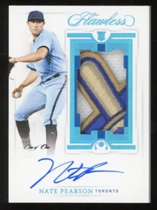 Nate Pearson 2021 Panini Flawless Auto Rookie Patch Relic Serial #d 1/1 Blue Jay - Picture 1 of 2