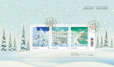 Escenas de invierno Canada Post Holiday 2023 FDC Foto 1 de 2