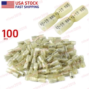 100 Stck. 12-10 AWG Schrumpf Buchse Spaten Draht Verbinder Klemmen Marinequalität - Bild 1 von 10