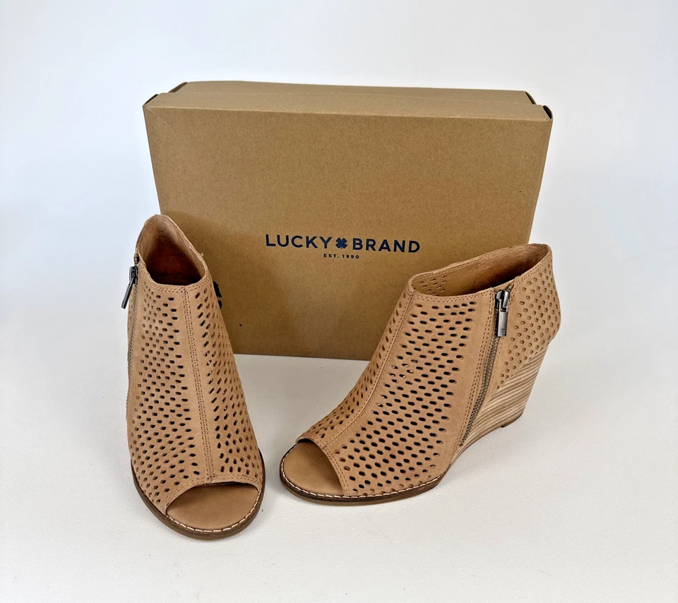 Zapatos botines para mujer Lucky Brand Jazspur óxido de trigo cuero tostado talla 9M Foto 1 de 4