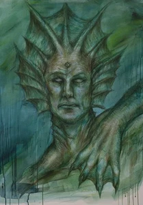 Florinda Zanetti Original Work Acrylic on Canvas 70x100 Merfolk Lord - Picture 1 of 12