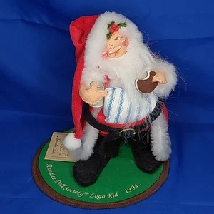 1994 Annalee Doll Society Logo Kind 7 Zoll Weihnachtsmann mit Milch und Keks - Bild 1 von 13