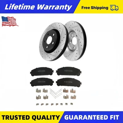 Front Drilled Brake Rotors Pads for Toyota Sienna Highlander Lexus RX350 NX300 Foto 1 de 4