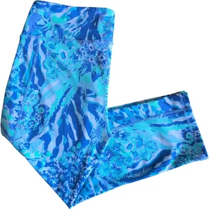 Leggings Lilly Pulitzer Mujer Grandes Azul Lujo Capri Estampado Bolsillo Recortado - Imagen 1 de 11