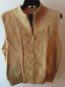 Vintage Designers Originals Studio XL Wildleder ärmellos Reißverschluss Pullover Weste hellbraun - Bild 1 von 5