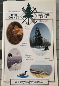 Guía de vacaciones de colección con mapa extraíble intacto Iron County Heritage Area WI - Imagen 1 de 7