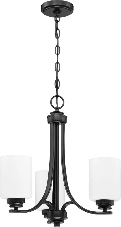 Araña de pantalla de vidrio escarchado blanco dorado hecho a mano 50523-FB-WG negra de 3 luces Foto 1 de 1