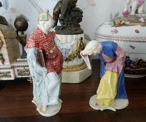 Nymphenburg Porzellan Paar chinesischer Priester und chinesischer Grußmann FA Bustelli - Bild 1 von 15