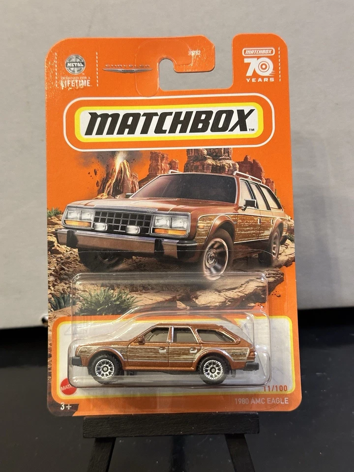 Sale Matchbox 1980 AMC Eagle Brown Wood Panel side Metal Diecast 70th Ann card - Image 1 of 1