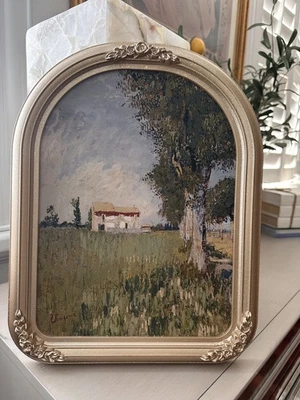 11x14 Art Replica of The Work of Van Gogh Farm House In A Wheat Field Painting - Image 1 of 4