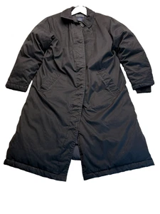 VTG LAND'S END Womens Long Coat Size S 6-8 Petite Black Goose Down Jacket - Picture 1 of 8