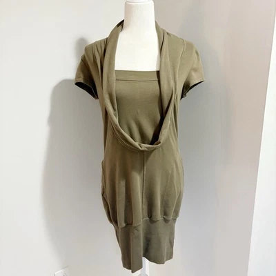 Prairie Underground Super Cowl Neck Dress Size Medium Green Sustainable Indie - Image 1 of 4