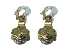 2xWire Rope Pulley Block 2Ton Swivel Eye Hoist Hook Snatch Block Sheive Anodized - Picture 1 of 7