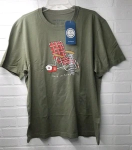 Life Is Good Short-Sleeve T-Shirt Size XL Men's Green Beach Chair Beer Cotton - Picture 1 of 5