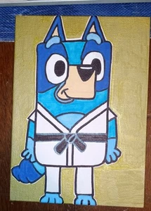Karate Bluey Painting On Canvas, 5x7 - Picture 1 of 1