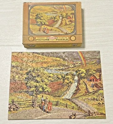 VINTAGE TUCO PICTURE PUZZLE TV SERIES THE PROMISED LAND COMPLETE IN BOX (1950’S) - Image 1 of 4