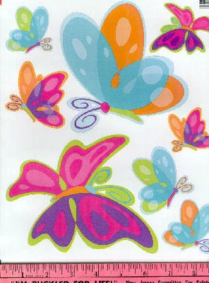FLUTTERING BUTTERFLIES wall stickers 16 colorful decals insect nursery decor - Image 1 of 2