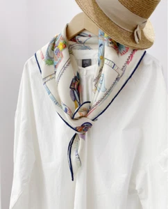 70% Cashmere 30% Silk Wrap Scarf checkered Print Double Face Print Shawl 68X68cm - Picture 1 of 6