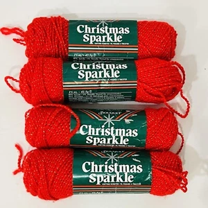 VTG Bouquet Christmas Yarn 0300 Res Sparkle Acrylic Metallic Worsted - Picture 1 of 7