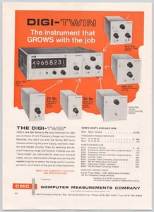CMC Digi-Twin Frequency Counter Computer Measurements Vintage Print Ad 1963 - Picture 1 of 5