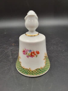 Bareuther Bavaria Germany White China Floral Design Bell Danbury Mint Rose Top - Picture 1 of 6