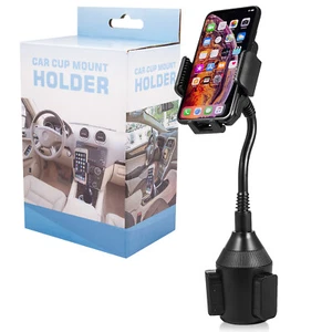 Car Cup Holder Phone Mount Adjustable Gooseneck for iPhone Android Cell Phone - Picture 1 of 12