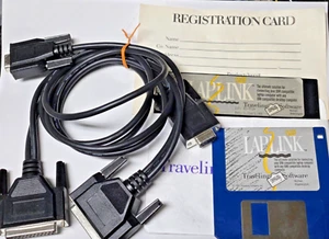 LAPLINK 2.01 by Traveling Software for PC cable, 3.5 & 5.25 disks, reg card 1987 - Picture 1 of 4
