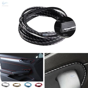 5M Carbon Texture Interior Door Gap Panel Edge Molding Trim Strip Insert Sticker - Picture 1 of 10