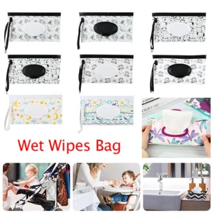 Portable Reusable Baby Wet Wipe Pouch Wipes Holder Case Bag Travel Accessories - Picture 1 of 14