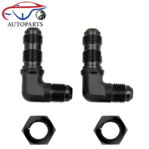 2pcs 8AN Male to Male 90 Degree Bulkhead Flare Fitting Union Adapter Aluminum - Picture 1 of 8